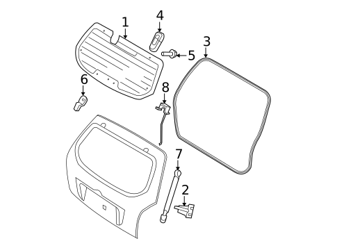 Glass - Lift Gate for 2007 Kia Sportage #0