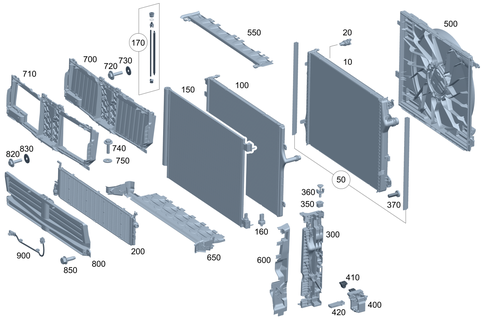 Cooler, Mount and Cover for 1991 Mercedes-Benz 350SD #0