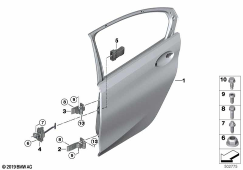 Door, Rear for 2022 BMW 330e #0