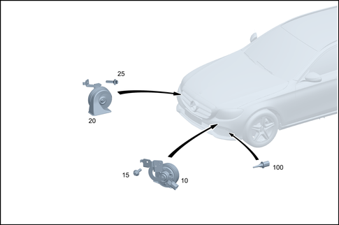 Horn and Outboard Temperature Indicator for 2021 Mercedes-Benz A35 AMG #0