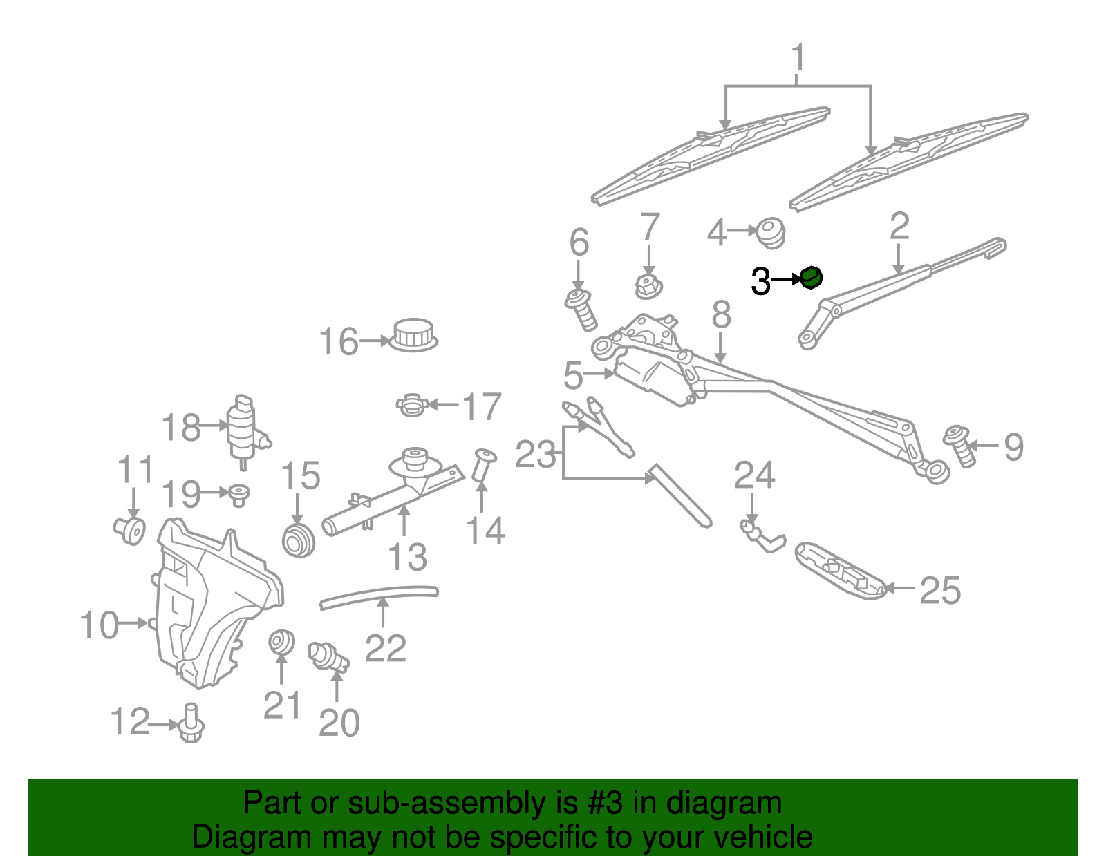 Wiper Arm Nut - Porsche (N-102-613-05)
