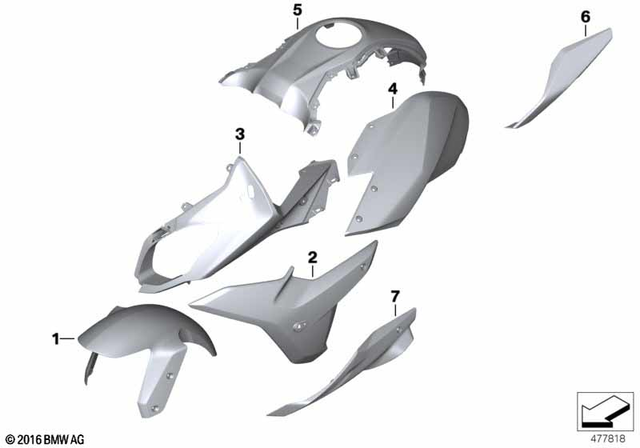 46618392067 - Body Equipment: Front Wheel Fender - Blackstorm for BMW-Motorrad Image