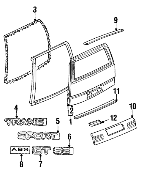 Gate Assembly for 1992 Pontiac Trans Sport #0