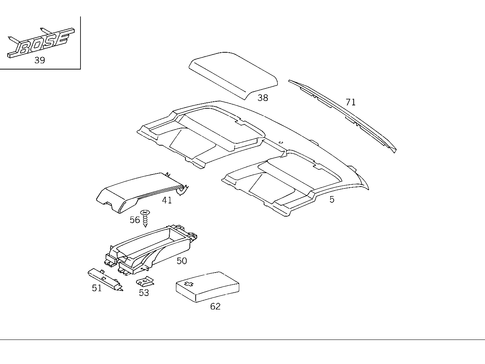 Hat Tray, Roller Blind, First Aid Box for 1993 Mercedes-Benz 500SEC #0