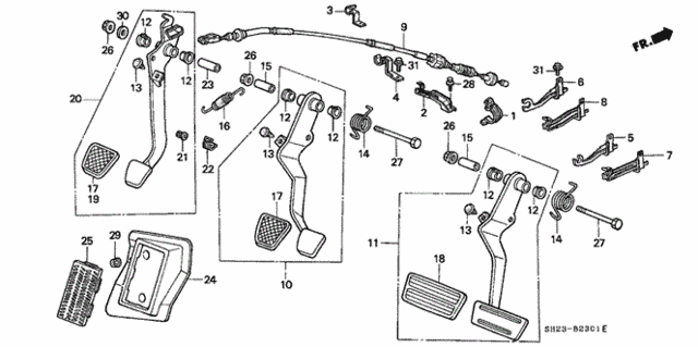 Brake Pedal - Clutch Pedal for 1991 Honda CRX #0