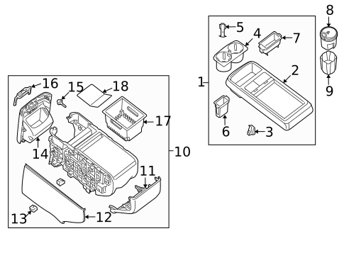 Front Console for 2009 Nissan Quest #0