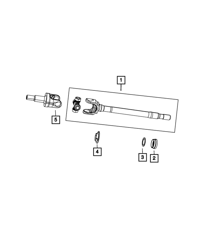 « 68048472AA – Front Axle; Dana 216 MM; Differential and Drive Line : Arbre D'essieu Guide pour Mopar Image »