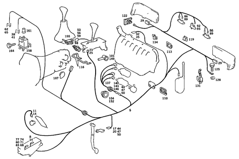 Cable Harnesses Used for Tail Lamps, Fuel Pump, and Transmission for 1989 Mercedes-Benz 190E #3