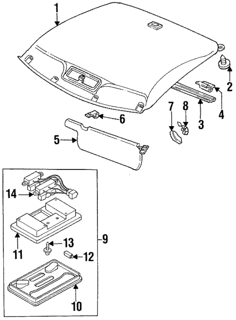 Interior Trim - Roof for 1994 Dodge Stealth #0