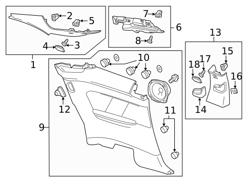 Interior Trim - Quarter Panels for 2012 Cadillac CTS #1