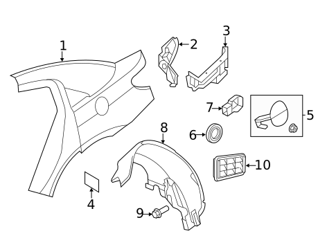 Quarter Panel & Components for 2012 Chrysler 200 #0