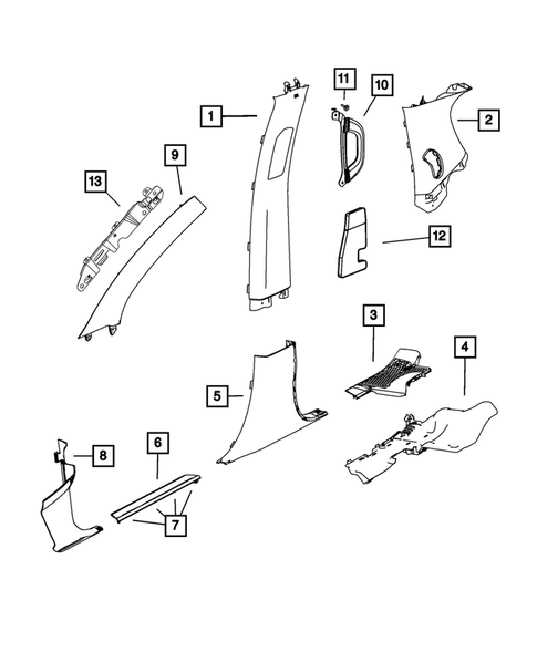 Panels - Moldings - Scuff Plates, Pillar, Cowl, 1/4 Panel Trim and Cargo Covers for 2020 Dodge Durango #1