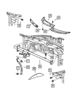 4580638AB - Body Sheet Metal Except Doors: Cowl Screen for Mopar Image