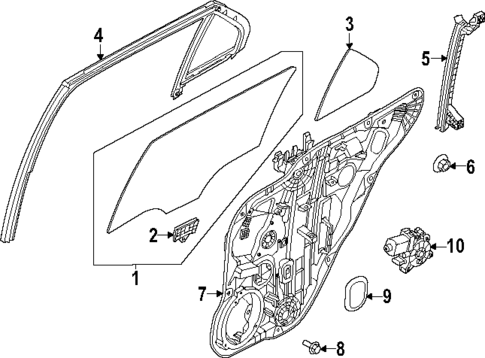 Glass - Rear Door for 2023 Kia Niro EV #0