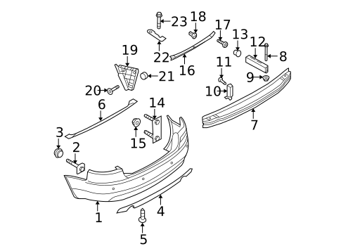 Bumper & Components - Rear for 2005 Audi S4 #1