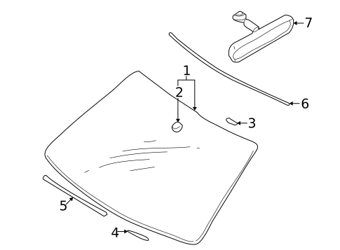 Glass - Windshield for 2005 Mitsubishi Outlander #0