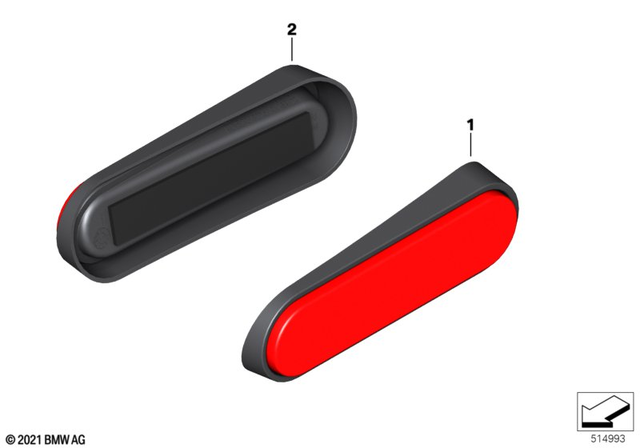 63149443681 - Lights: Reflector, Red, Left -  for BMW-Motorrad Image