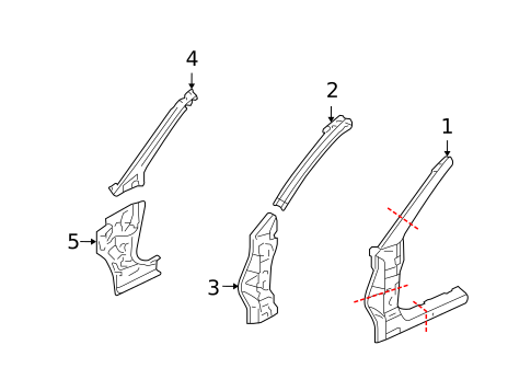 Hinge Pillar for 2007 Mitsubishi Outlander #0