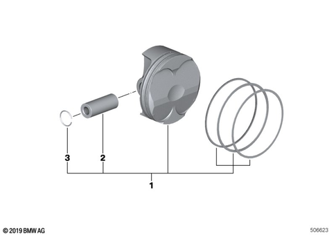 Piston with Rings and Wristpin for 2006 BMW-Motorrad K 1200 S #0