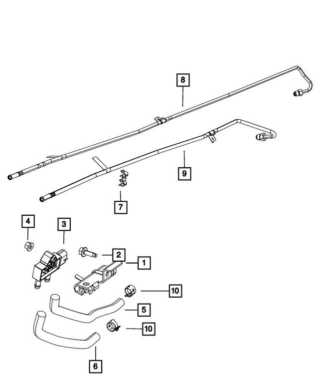 68058443AA - Exhaust: Differential Pressure Hose for Mopar Image