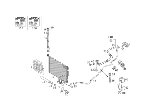 Refrigerant Line Arrangement for 2001 Mercedes-Benz C240 #0