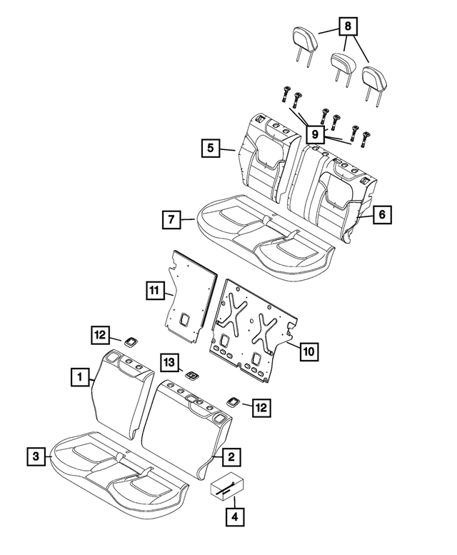 6SJ60U00AA - : Rear Seat Back Cover for Mopar Image