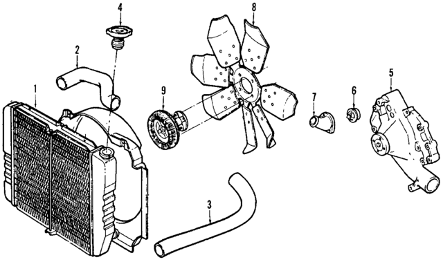 E7AZ8005E - Cooling System: Radiator for Ford: Country Squire, LTD, LTD Crown Victoria | Lincoln: Continental, Town Car | Mercury: Colony Park, Grand Marquis, Marquis Image