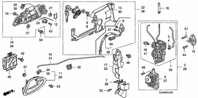 Front Door Locks - Outer Handle for 2008 Honda Fit #0
