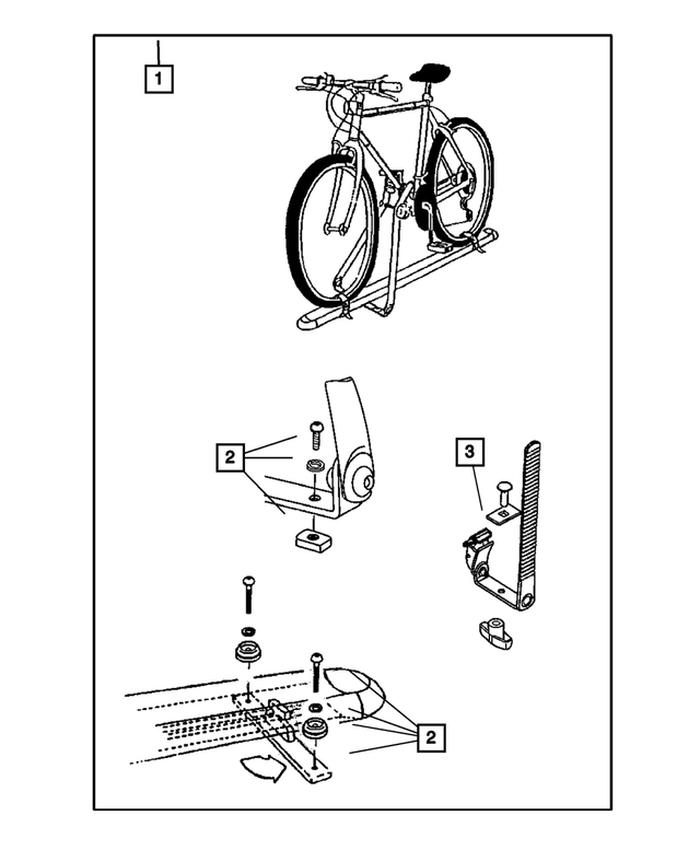 82207942 - Mopar Accessories - Component Parts: Bike Carrier Kit for Mopar Image