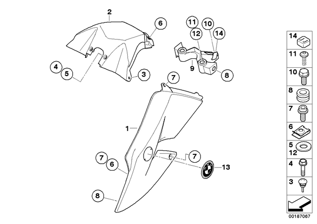 46637697020 - : Lateral Trim Panel, Right for BMW-Motorrad Image