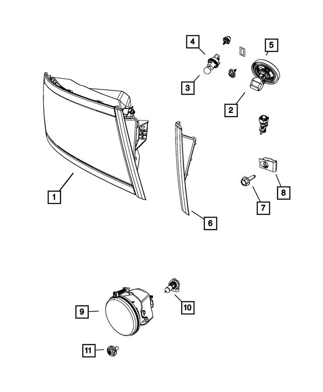 1EK58WS2AF - Electrical: Headlamp, Right for Mopar Image