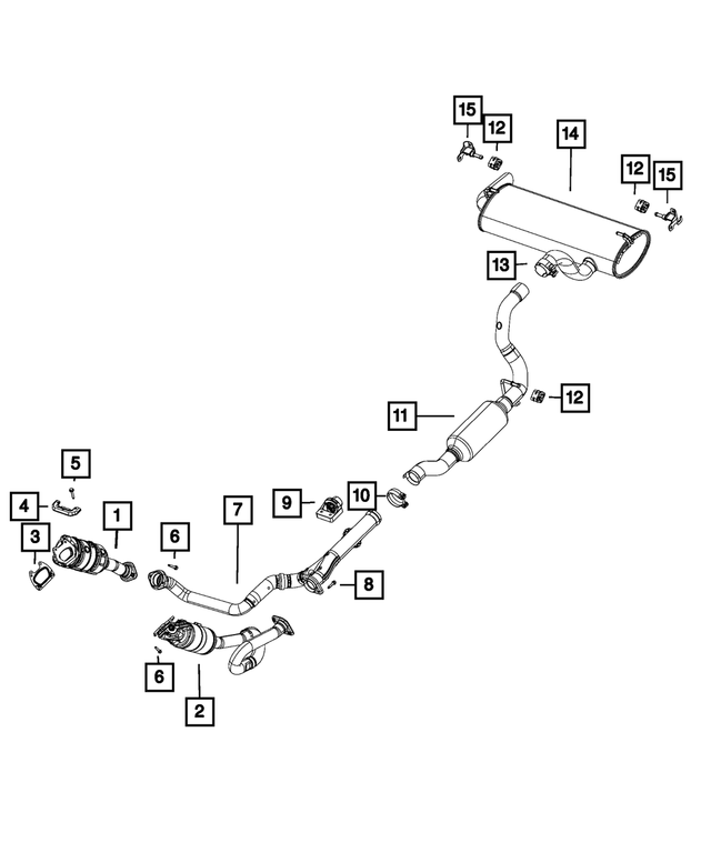 68453835AA - Exhaust: Exhaust Pipe And Converter, Right for Mopar Image image