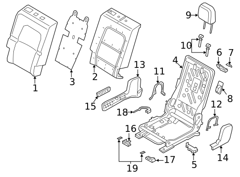 Rear Seat Components for 2024 Lincoln Corsair #1