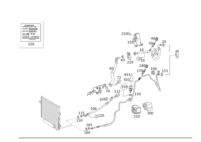 2118309715 - Heating and Ventilation: Piping for Mercedes-Benz: CLS500, CLS55 AMG, CLS550, CLS63 AMG, E320, E500, E55 AMG Image image