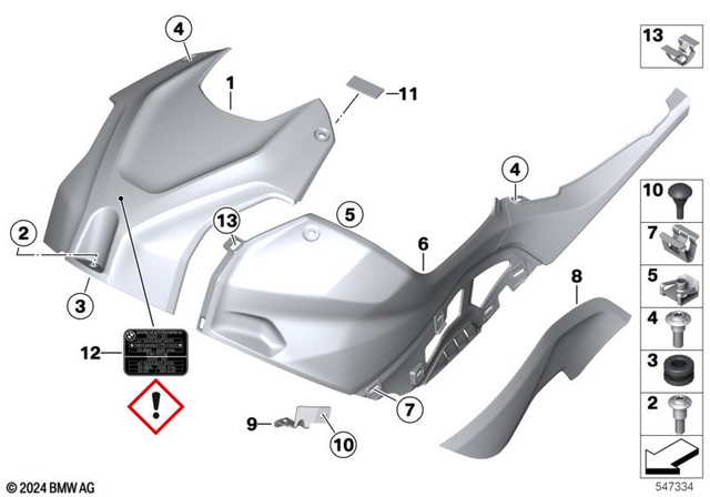 46638388961 - Frame and Mounting Parts: Trim Panel for Airbox - Rohteil/blank for BMW-Motorrad Image