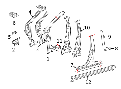 Hinge Pillar for 2010 Toyota Corolla #0