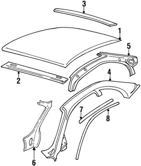 Exterior Trim - Roof for 1996 Buick Riviera #0