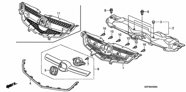 Front Grille for 2004 Acura TL #0