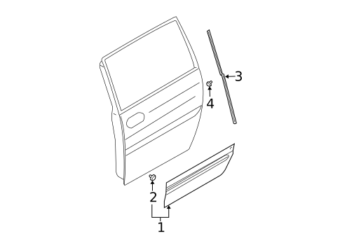 Exterior Trim - Side Door for 2005 Kia Sedona #0