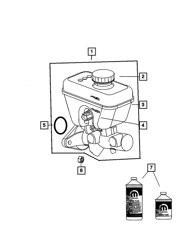 « 5143283AA – Brakes : Maître-cylindre De Frein RÉservoir pour Mopar Image »
