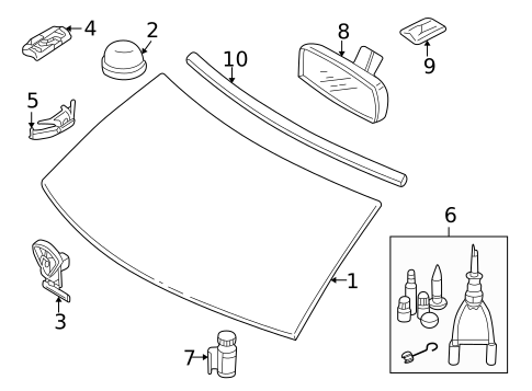 Glass - Windshield for 2004 Volvo S40 #0