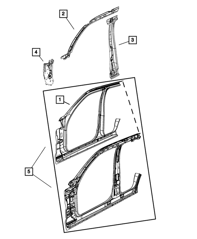 68003958AC - Body Sheet Metal Except Doors: Body Side Aperture Front Panel Package, Right for Mopar Image