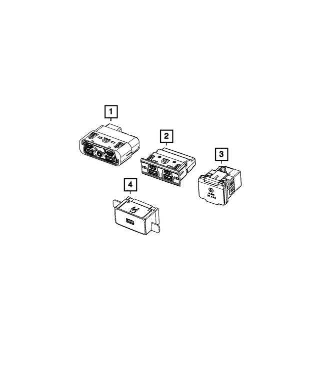 « 68487349AB – Electrical : Orifice De Charge Usb pour Mopar Image »