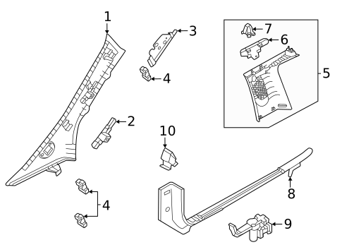 Interior Trim - Pillars for 2024 Fiat 500E #0