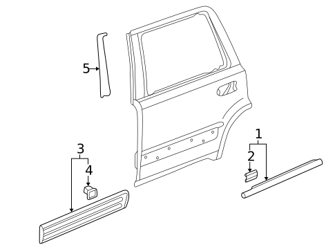 Exterior Trim - Rear Door for 1997 Honda CR-V #0
