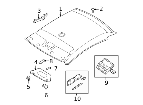 Interior Trim - Roof for 2007 Nissan Altima #2
