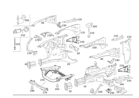Wheelhouse, Front Subframe for 2006 Mercedes-Benz S600 #0