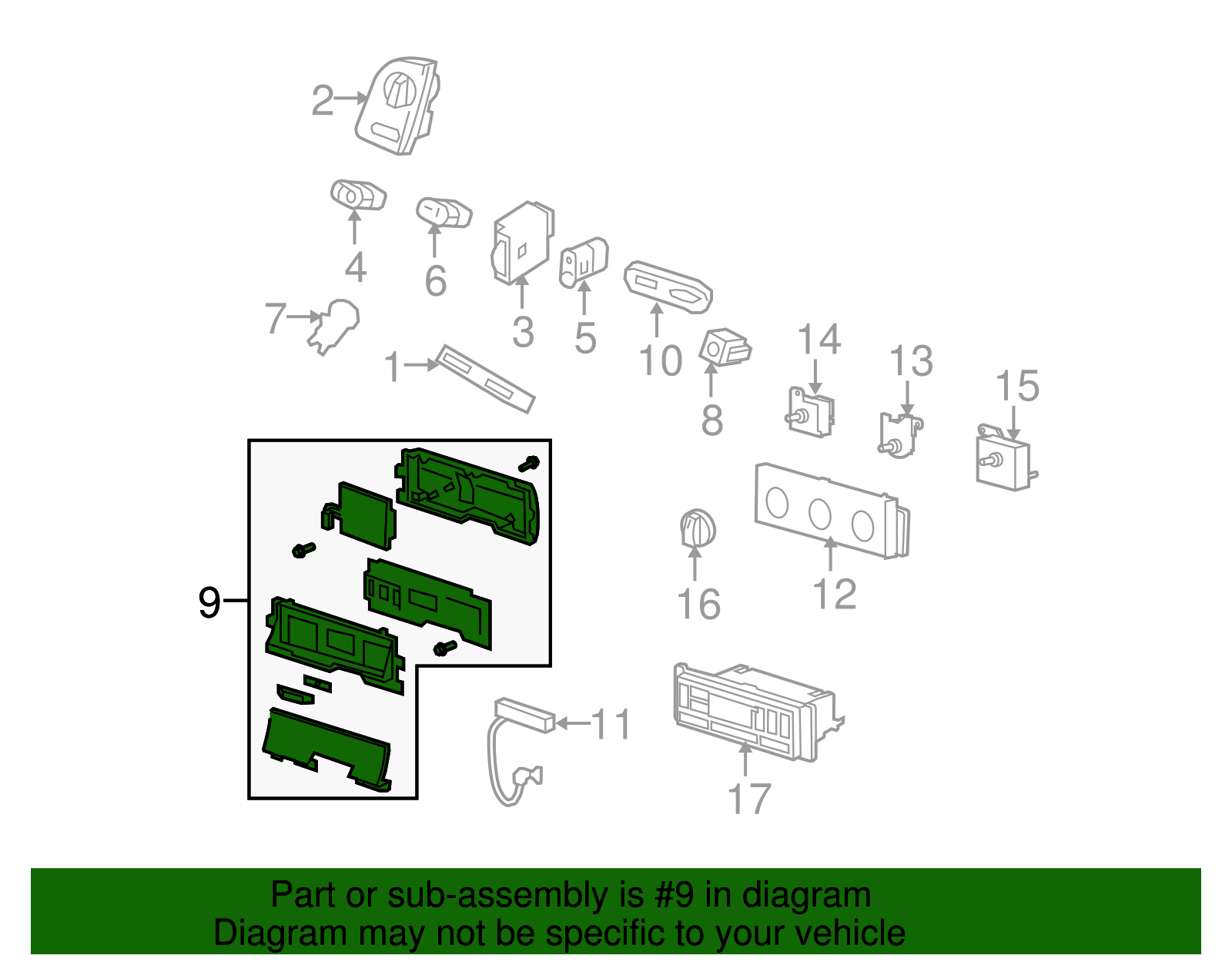 7W7Z-10849-EA - Instrument Cluster 2007-2008 Ford Crown