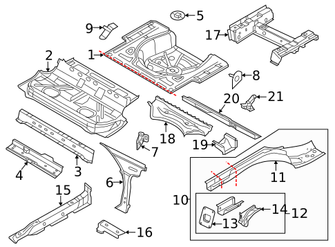 Rear Floor & Rails for 2016 Volkswagen Jetta #0