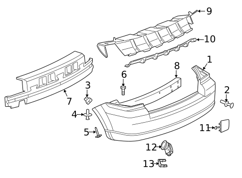 Bumper & Components - Rear for 2008 Dodge Caliber #0